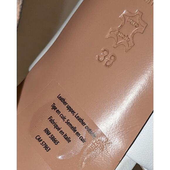 Lewit Rosalia Halo Strap Sandals Heels White Open Toe Ankle Strap Size 38 / US 8 - Picture 10 of 10